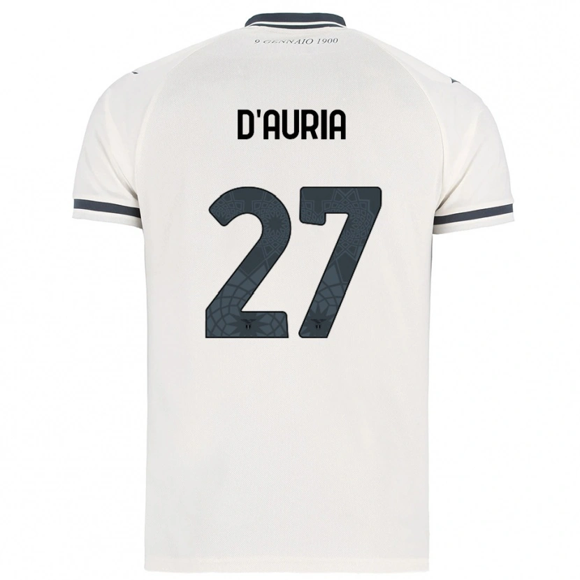 Danxen Uomo Maglia Federica D'auria #27 Bianco Blu Navy Kit Gara Away 2025/26 Maglietta