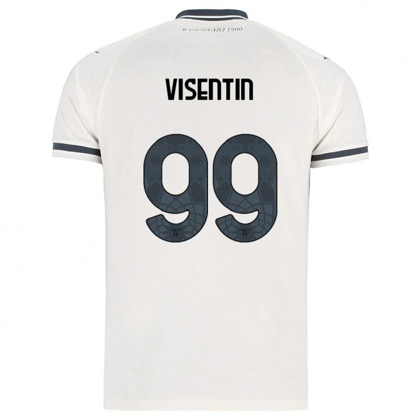 Danxen Uomo Maglia Noemi Visentin #99 Bianco Blu Navy Kit Gara Away 2025/26 Maglietta