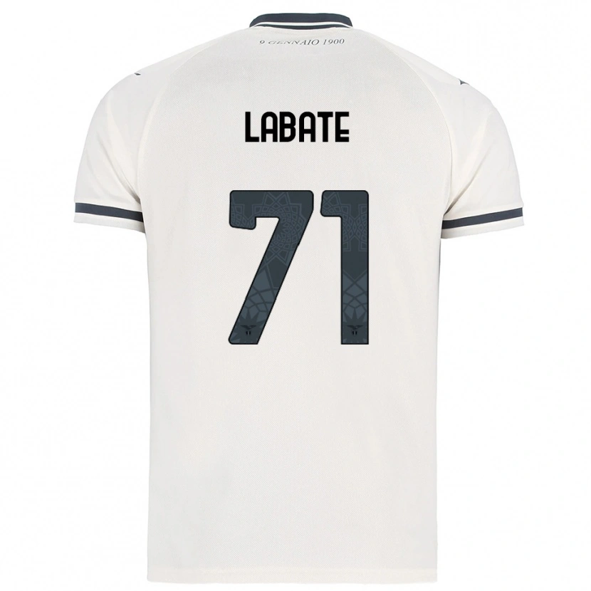 Danxen Uomo Maglia Camilla Labate #71 Bianco Blu Navy Kit Gara Away 2025/26 Maglietta