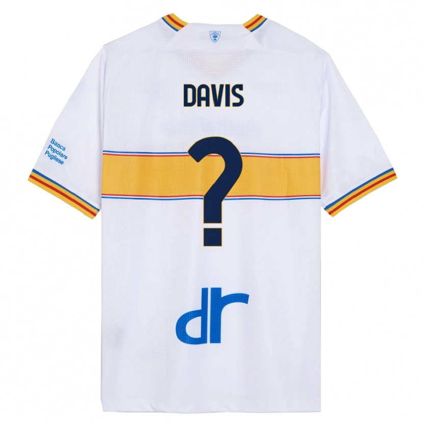 Danxen Uomo Maglia Sammi Davis #0 Bianco Giallo Kit Gara Away 2025/26 Maglietta