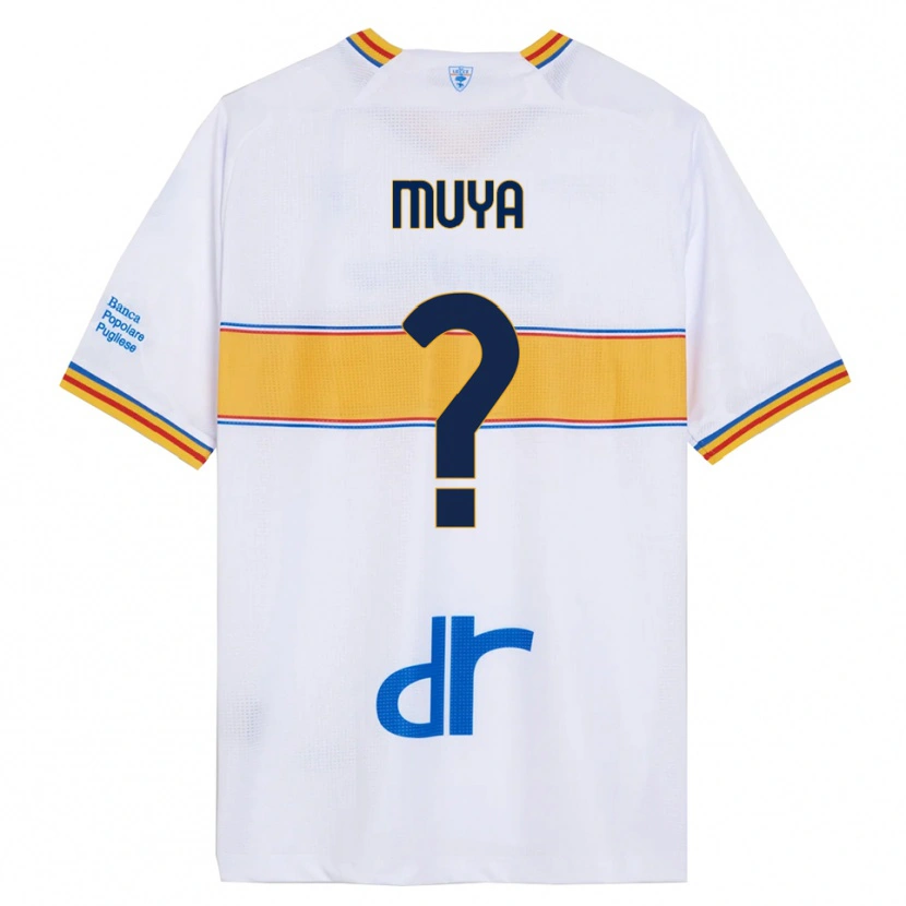 Danxen Uomo Maglia Mattia Muya #0 Bianco Giallo Kit Gara Away 2025/26 Maglietta