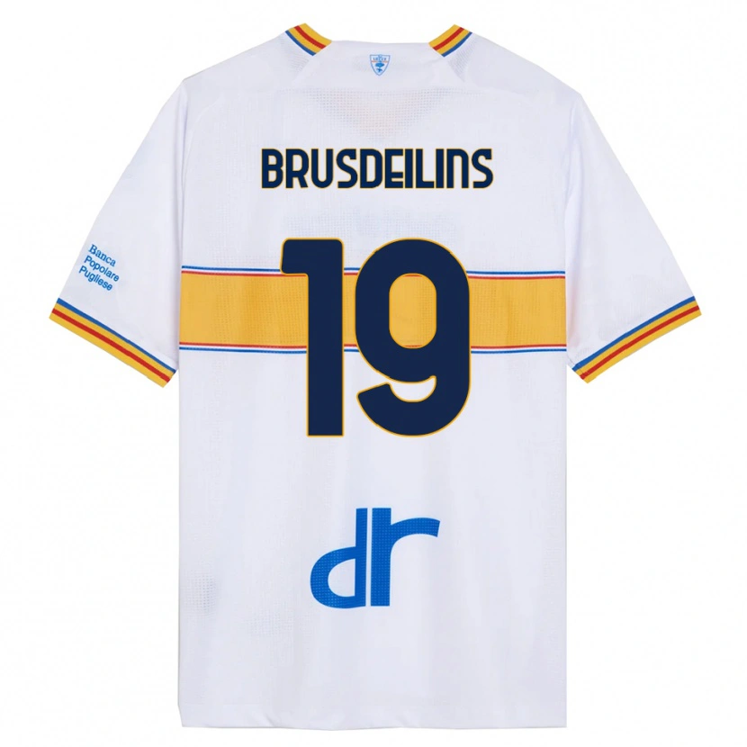 Danxen Uomo Maglia Bilal Brusdeilins #19 Bianco Giallo Kit Gara Away 2025/26 Maglietta
