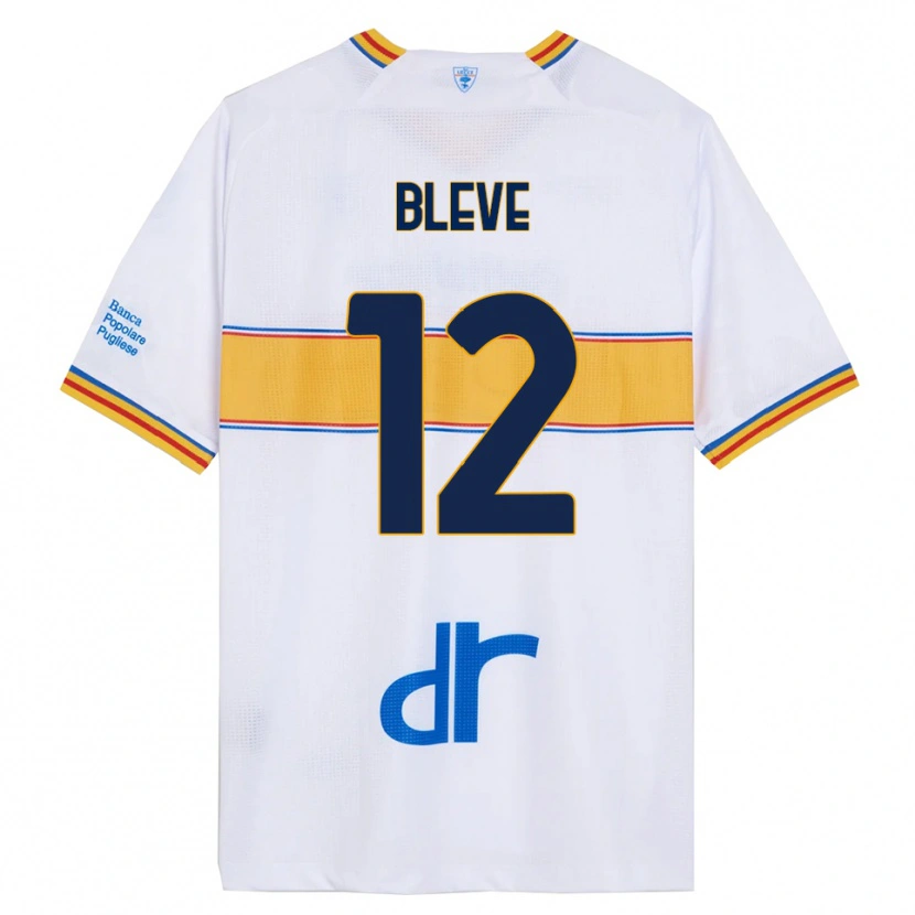 Danxen Uomo Maglia Daniele Bleve #12 Bianco Giallo Kit Gara Away 2025/26 Maglietta