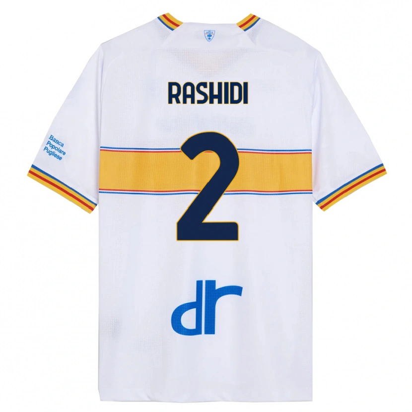 Danxen Uomo Maglia William Rashidi #2 Bianco Giallo Kit Gara Away 2025/26 Maglietta