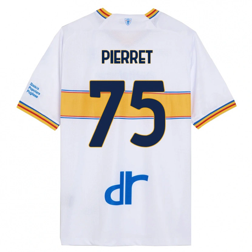 Danxen Uomo Maglia Balthazar Pierret #75 Bianco Giallo Kit Gara Away 2025/26 Maglietta