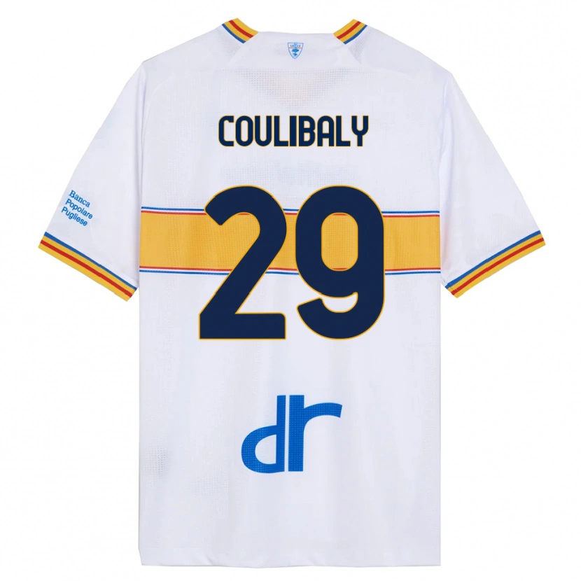 Danxen Uomo Maglia Lassana Coulibaly #29 Bianco Giallo Kit Gara Away 2025/26 Maglietta