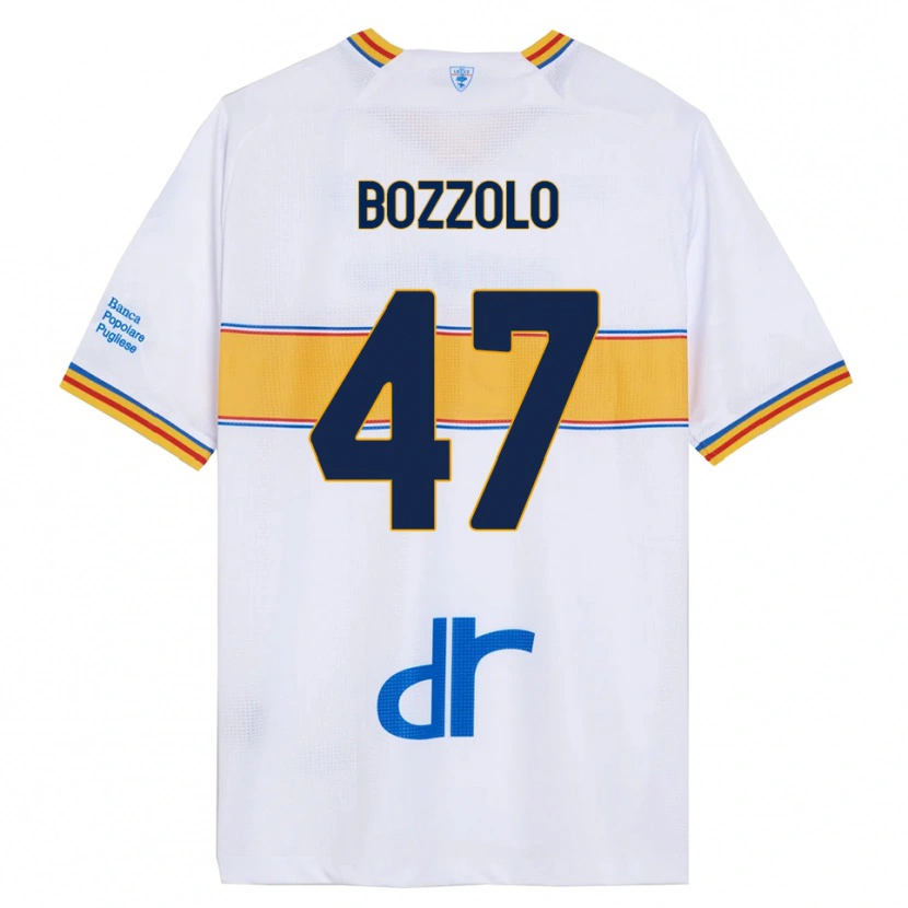 Danxen Uomo Maglia Alessandro Bozzolo #47 Bianco Giallo Kit Gara Away 2025/26 Maglietta