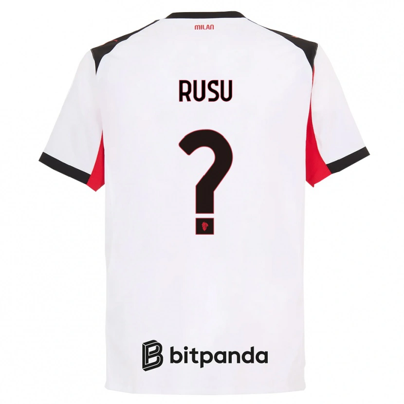 Danxen Uomo Maglia Ryan Rusu #0 Bianco Nero Kit Gara Away 2025/26 Maglietta