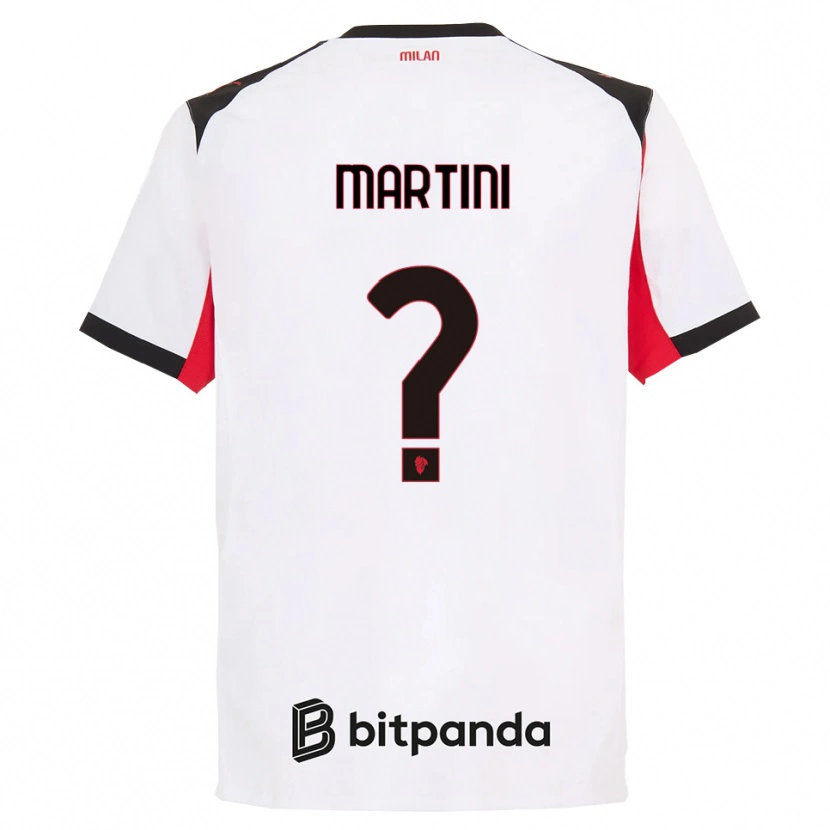 Danxen Uomo Maglia Thomas Martini #0 Bianco Nero Kit Gara Away 2025/26 Maglietta