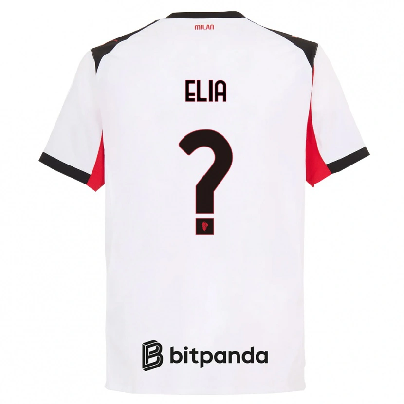 Danxen Uomo Maglia Emanuele Elia #0 Bianco Nero Kit Gara Away 2025/26 Maglietta