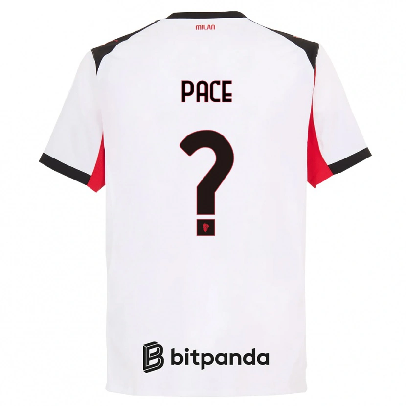 Danxen Uomo Maglia Anthony Pace #0 Bianco Nero Kit Gara Away 2025/26 Maglietta