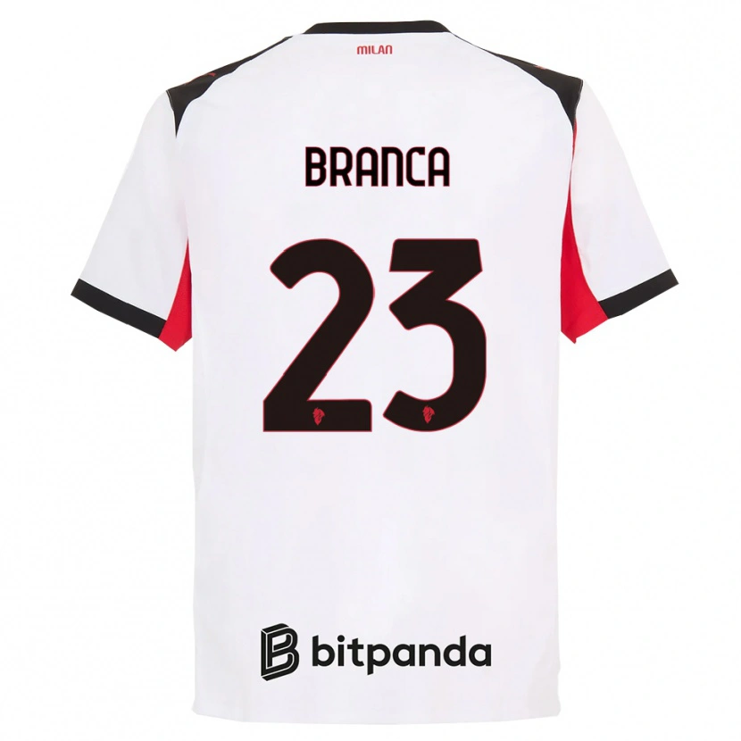 Danxen Uomo Maglia Simone Branca #23 Bianco Nero Kit Gara Away 2025/26 Maglietta