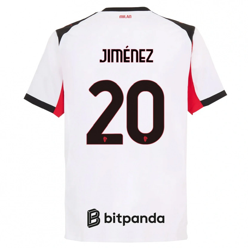 Danxen Uomo Maglia Álex Jiménez #20 Bianco Nero Kit Gara Away 2025/26 Maglietta