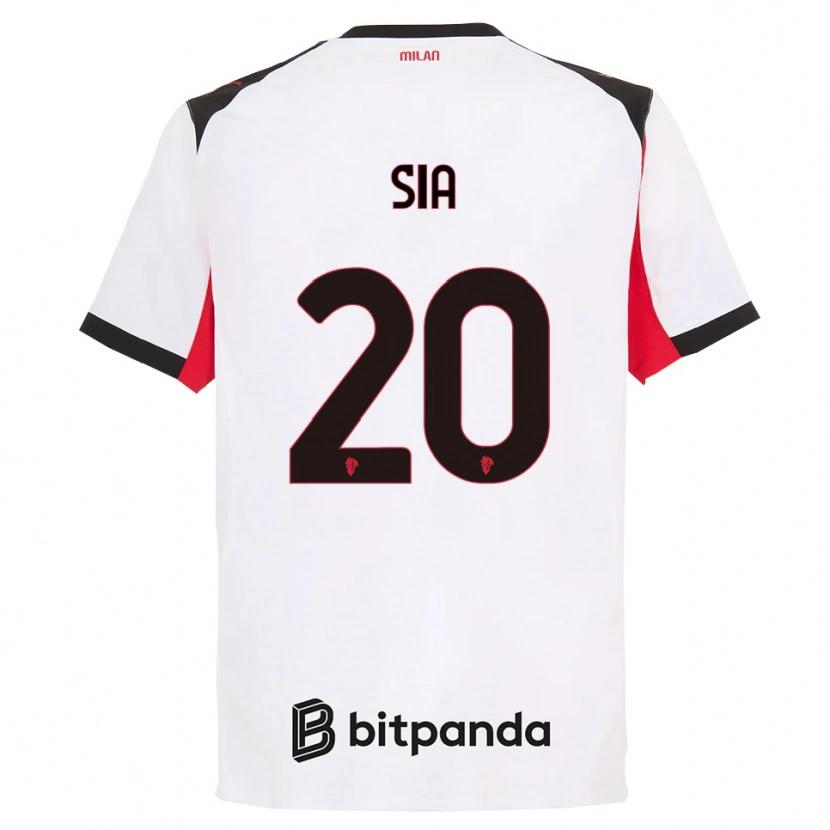 Danxen Uomo Maglia Diego Sia #20 Bianco Nero Kit Gara Away 2025/26 Maglietta