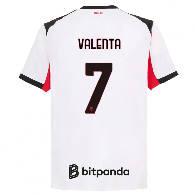 Danxen Uomo Maglia Tommaso Valenta #7 Bianco Nero Kit Gara Away 2025/26 Maglietta