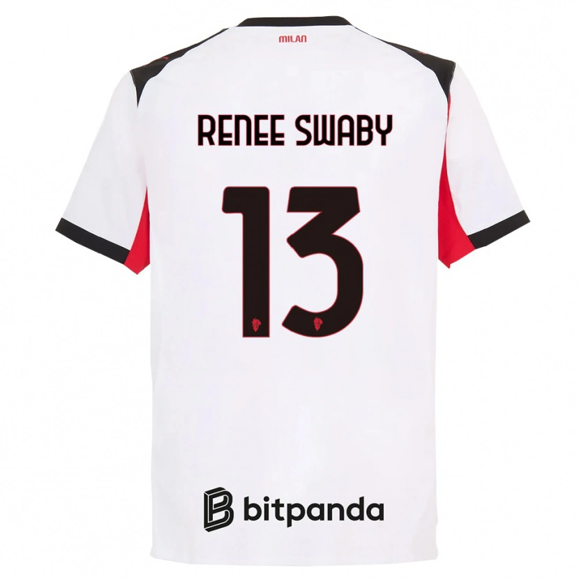 Danxen Uomo Maglia Allyson Renee Swaby #13 Bianco Nero Kit Gara Away 2025/26 Maglietta