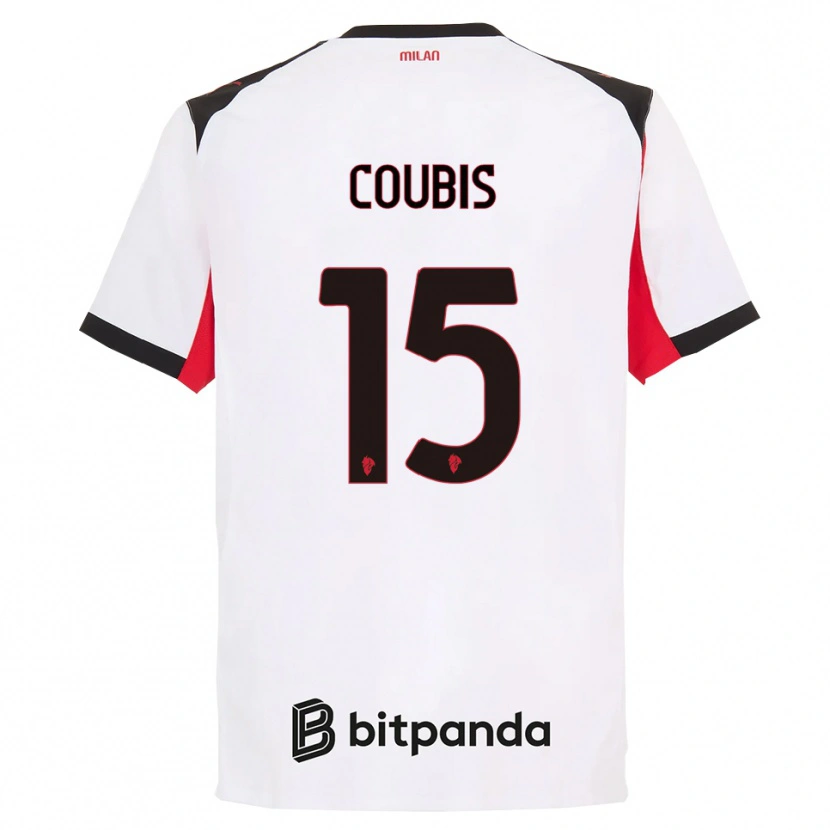 Danxen Uomo Maglia Andrei Coubiș #15 Bianco Nero Kit Gara Away 2025/26 Maglietta