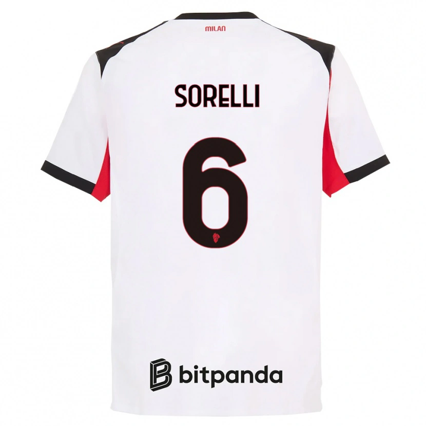 Danxen Uomo Maglia Nadine Sorelli #6 Bianco Nero Kit Gara Away 2025/26 Maglietta