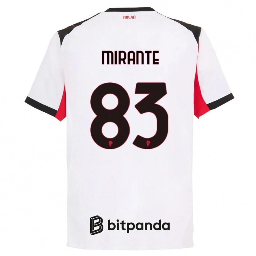 Danxen Uomo Maglia Antonio Mirante #83 Bianco Nero Kit Gara Away 2025/26 Maglietta