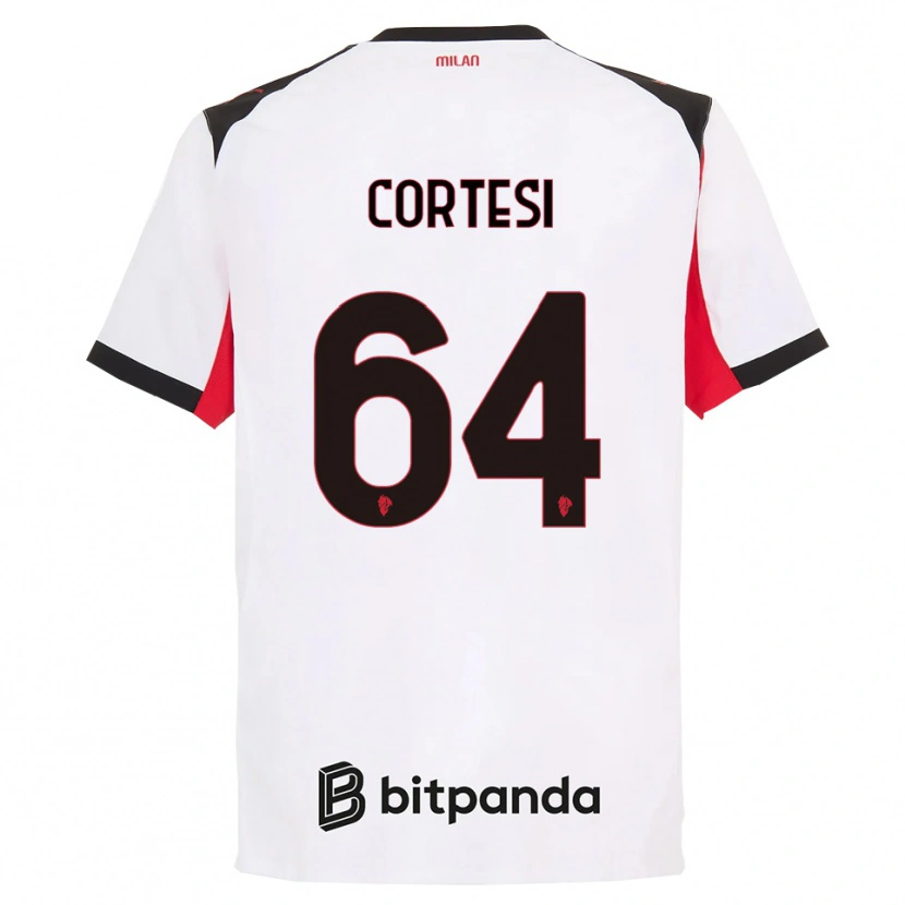 Danxen Uomo Maglia Selena Cortesi #64 Bianco Nero Kit Gara Away 2025/26 Maglietta