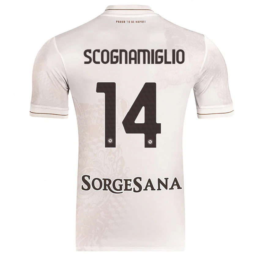 Danxen Uomo Maglia Fabio Scognamiglio #14 Champagne Marrone Kit Gara Away 2025/26 Maglietta