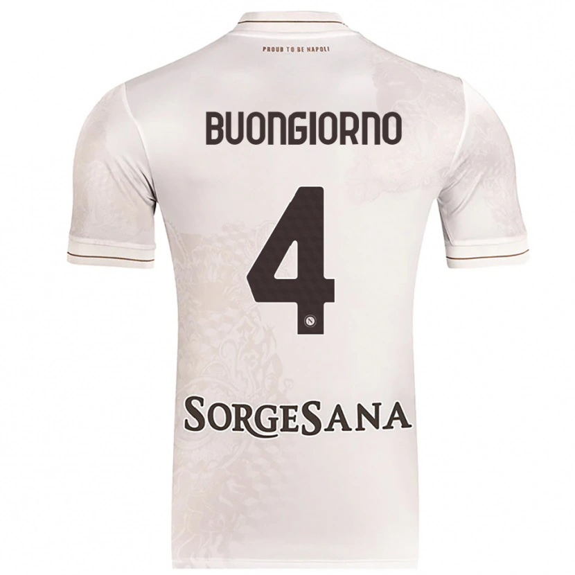 Danxen Uomo Maglia Alessandro Buongiorno #4 Champagne Marrone Kit Gara Away 2025/26 Maglietta