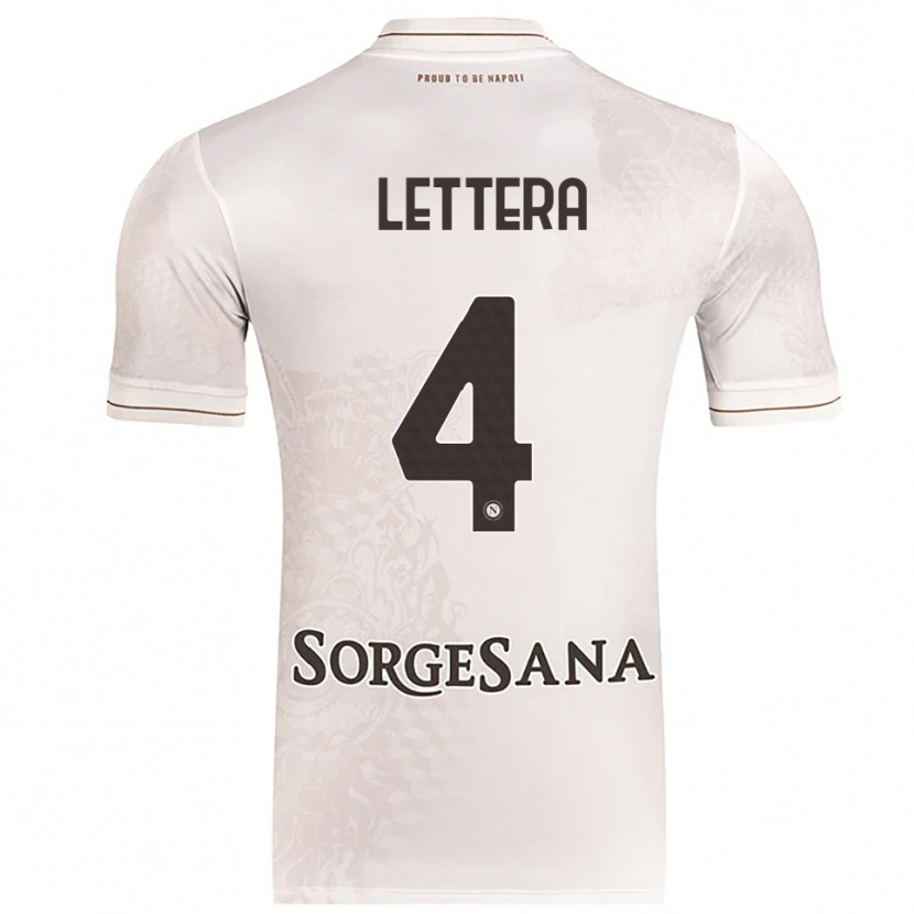 Danxen Uomo Maglia Alessio Lettera #4 Champagne Marrone Kit Gara Away 2025/26 Maglietta