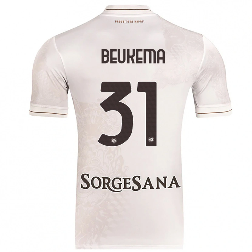 Danxen Uomo Maglia Sam Beukema #31 Champagne Marrone Kit Gara Away 2025/26 Maglietta