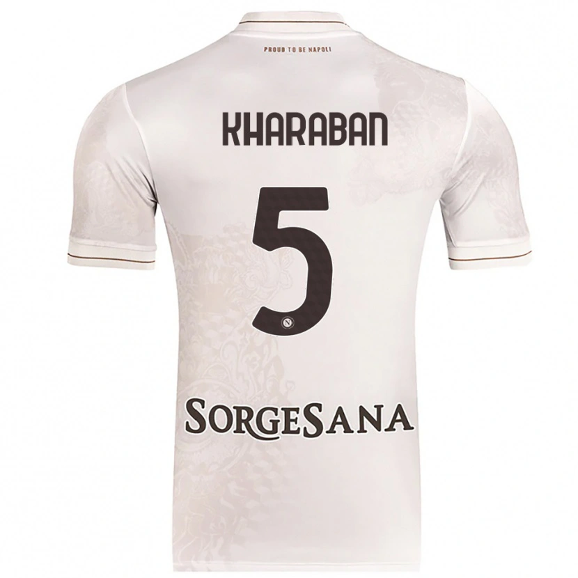 Danxen Uomo Maglia Vitaliy Kharban #5 Champagne Marrone Kit Gara Away 2025/26 Maglietta
