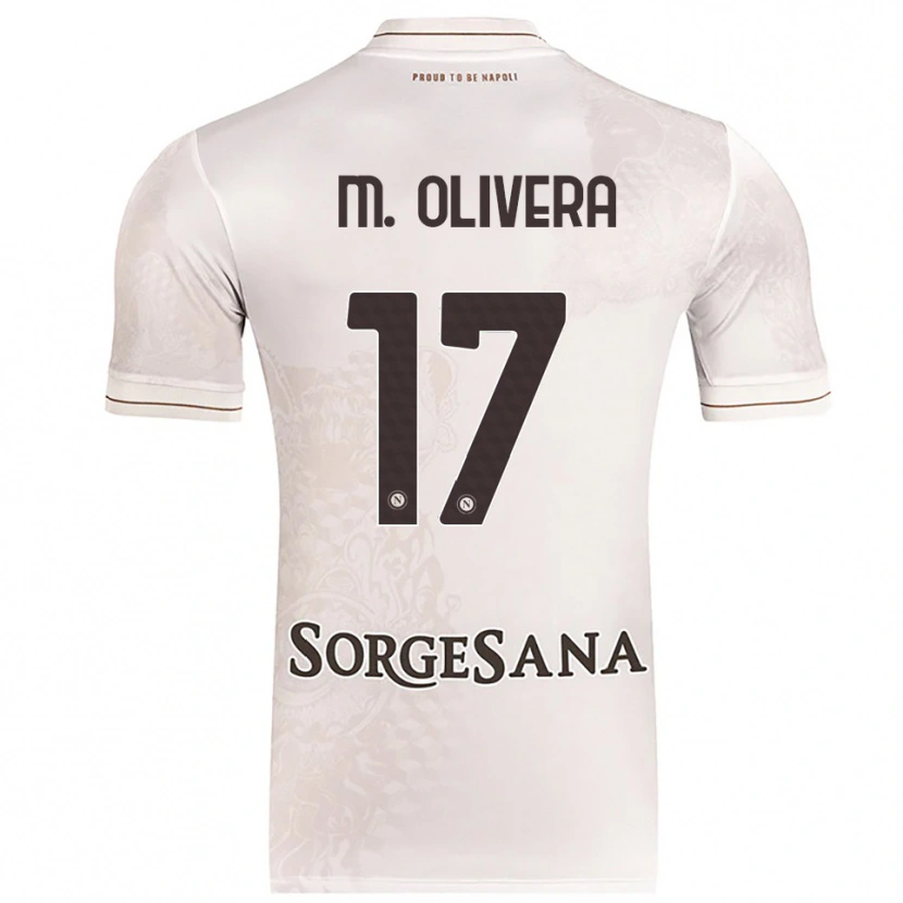 Danxen Uomo Maglia Mathías Olivera #17 Champagne Marrone Kit Gara Away 2025/26 Maglietta
