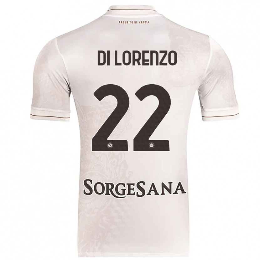 Danxen Uomo Maglia Giovanni Di Lorenzo #22 Champagne Marrone Kit Gara Away 2025/26 Maglietta