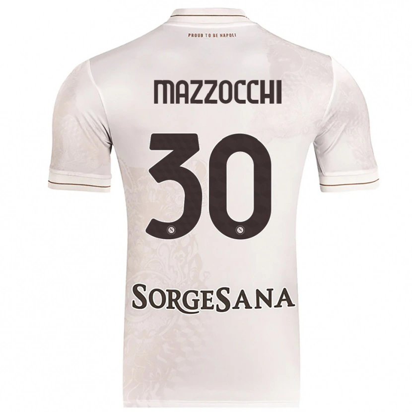 Danxen Uomo Maglia Pasquale Mazzocchi #30 Champagne Marrone Kit Gara Away 2025/26 Maglietta