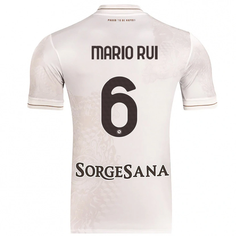 Danxen Uomo Maglia Mario Rui #6 Champagne Marrone Kit Gara Away 2025/26 Maglietta