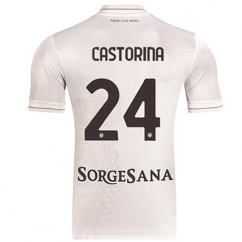 Danxen Uomo Maglia Alessandro Castorina #24 Champagne Marrone Kit Gara Away 2025/26 Maglietta