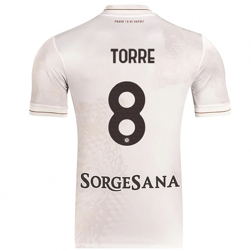 Danxen Uomo Maglia Christian Torre #8 Champagne Marrone Kit Gara Away 2025/26 Maglietta