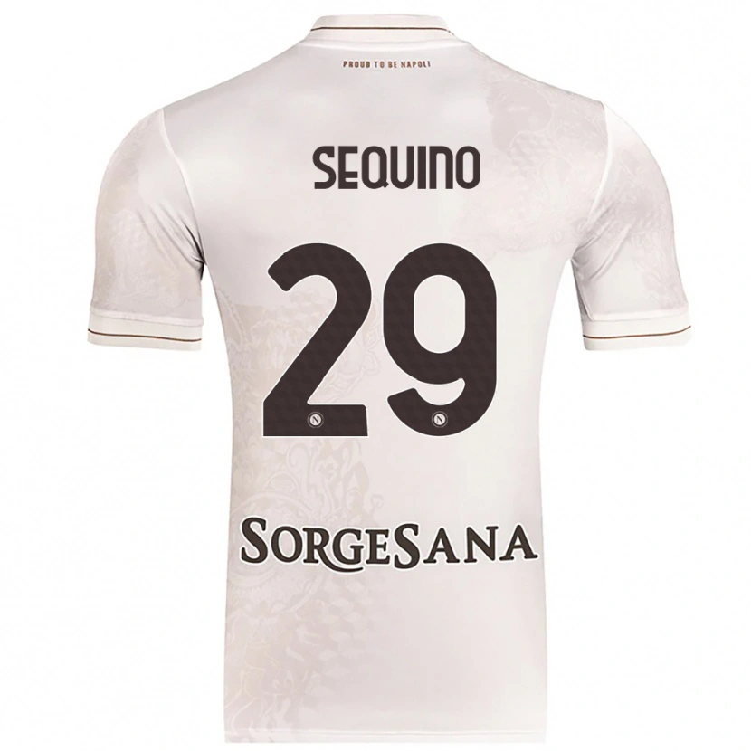 Danxen Uomo Maglia Giovanni Sequino #29 Champagne Marrone Kit Gara Away 2025/26 Maglietta