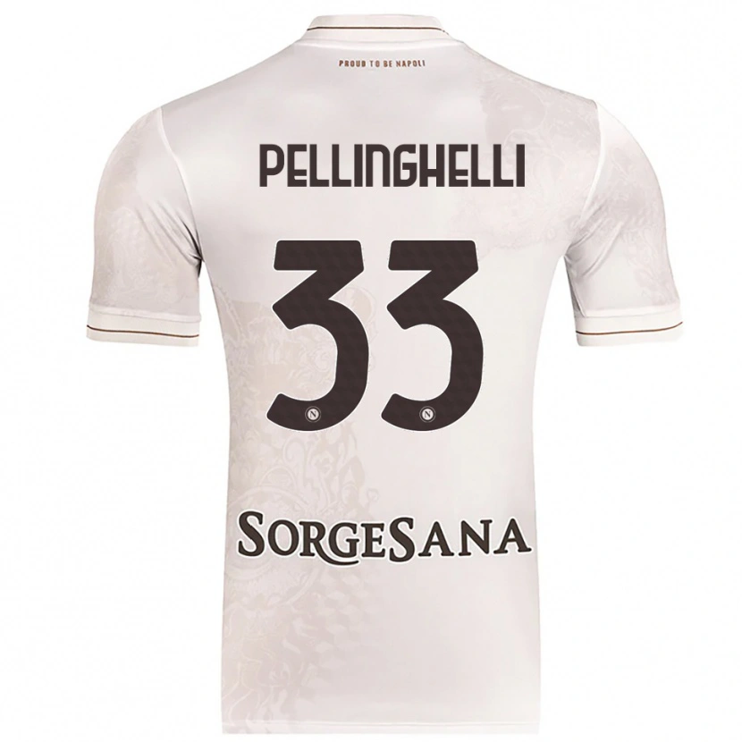 Danxen Uomo Maglia Alice Pellinghelli #33 Champagne Marrone Kit Gara Away 2025/26 Maglietta