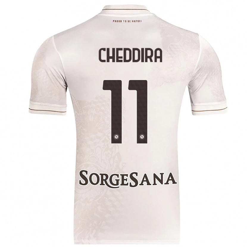 Danxen Uomo Maglia Walid Cheddira #11 Champagne Marrone Kit Gara Away 2025/26 Maglietta