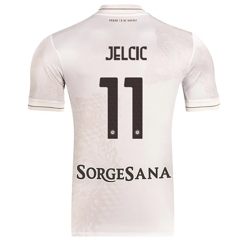 Danxen Uomo Maglia Maja Jelčić #11 Champagne Marrone Kit Gara Away 2025/26 Maglietta