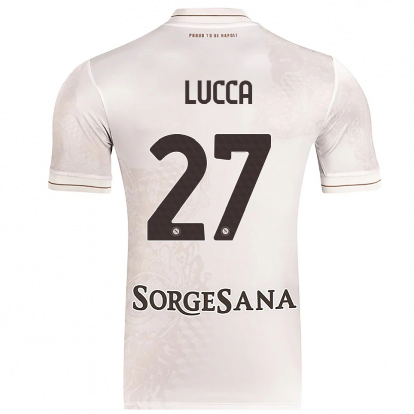 Danxen Uomo Maglia Lorenzo Lucca #27 Champagne Marrone Kit Gara Away 2025/26 Maglietta