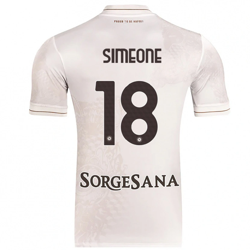 Danxen Uomo Maglia Giovanni Simeone #18 Champagne Marrone Kit Gara Away 2025/26 Maglietta