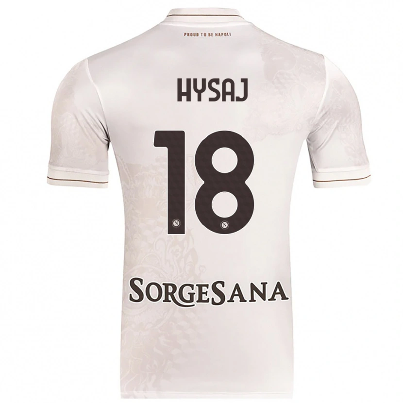 Danxen Uomo Maglia Daniel Hysaj #18 Champagne Marrone Kit Gara Away 2025/26 Maglietta