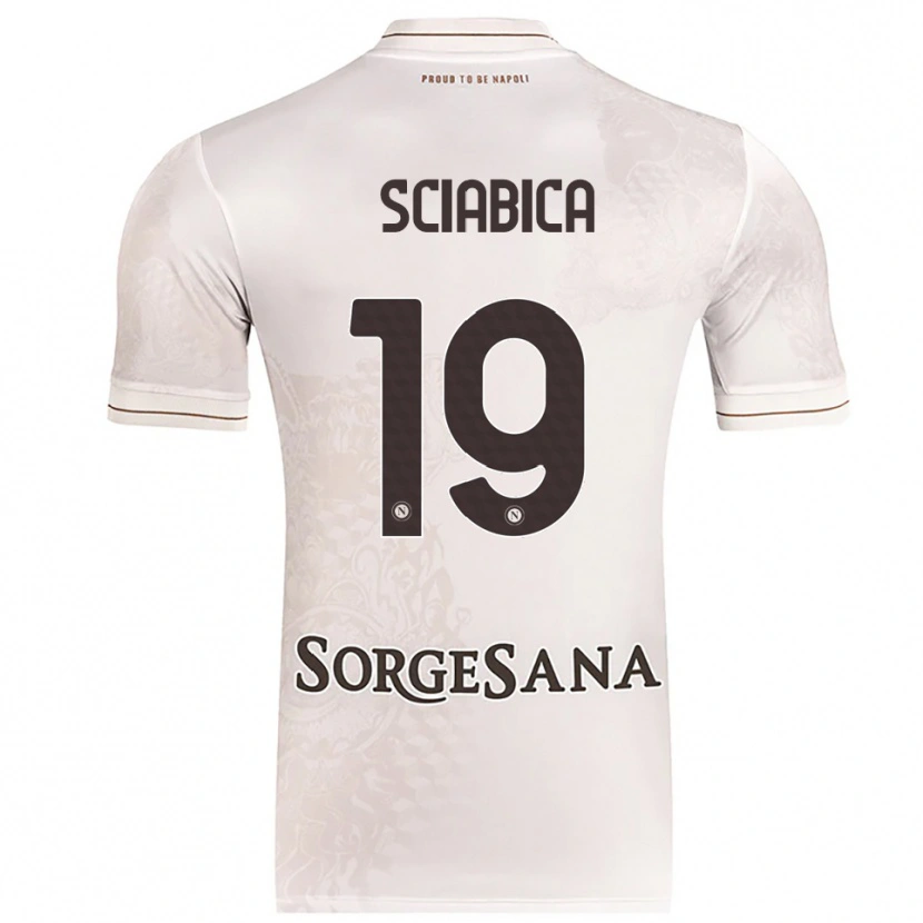 Danxen Uomo Maglia Manuela Sciabica #19 Champagne Marrone Kit Gara Away 2025/26 Maglietta