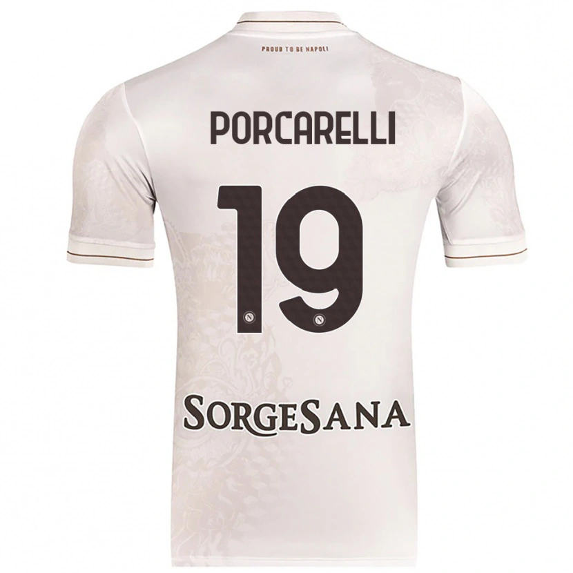 Danxen Uomo Maglia Maddelena Porcarelli #19 Champagne Marrone Kit Gara Away 2025/26 Maglietta