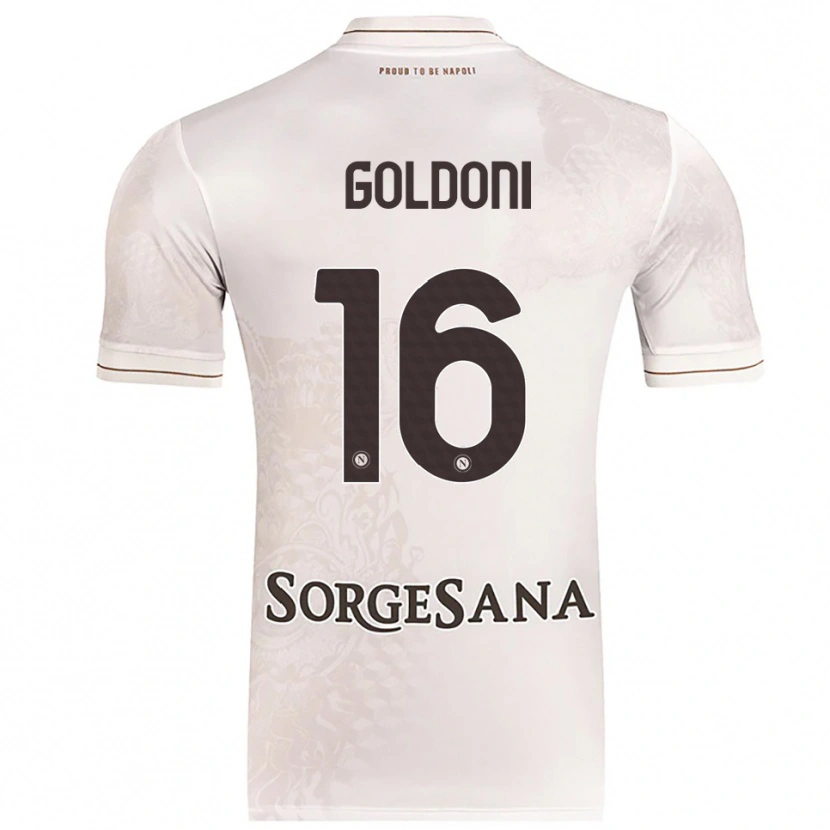 Danxen Uomo Maglia Eleonora Goldoni #16 Champagne Marrone Kit Gara Away 2025/26 Maglietta