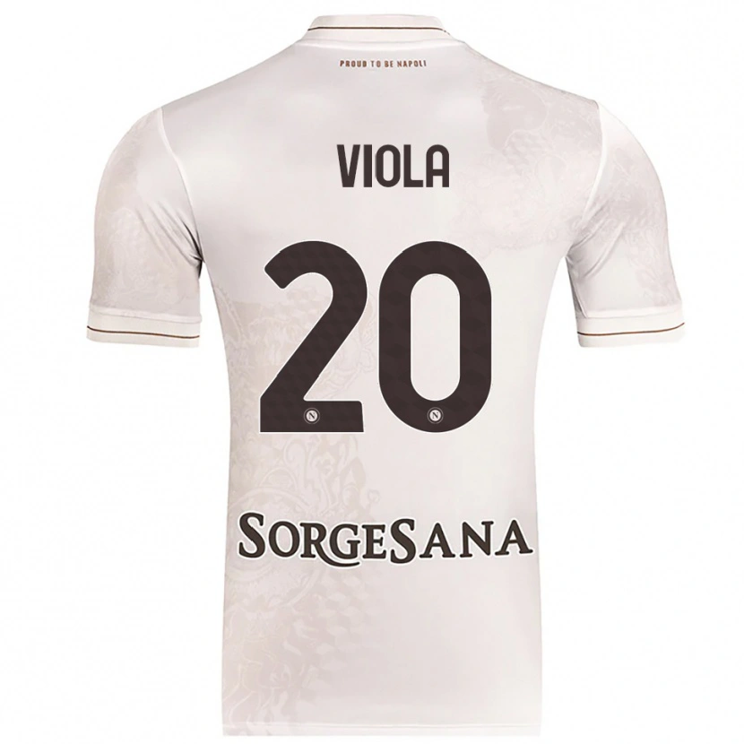 Danxen Uomo Maglia Nicola Viola #20 Champagne Marrone Kit Gara Away 2025/26 Maglietta