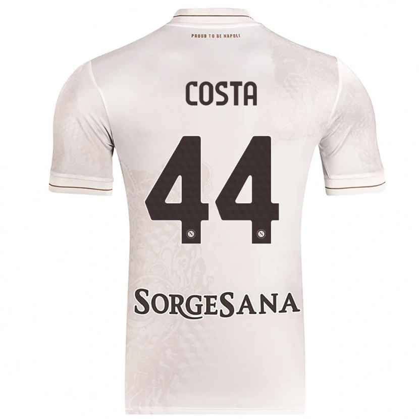 Danxen Uomo Maglia Filippo Costa #44 Champagne Marrone Kit Gara Away 2025/26 Maglietta