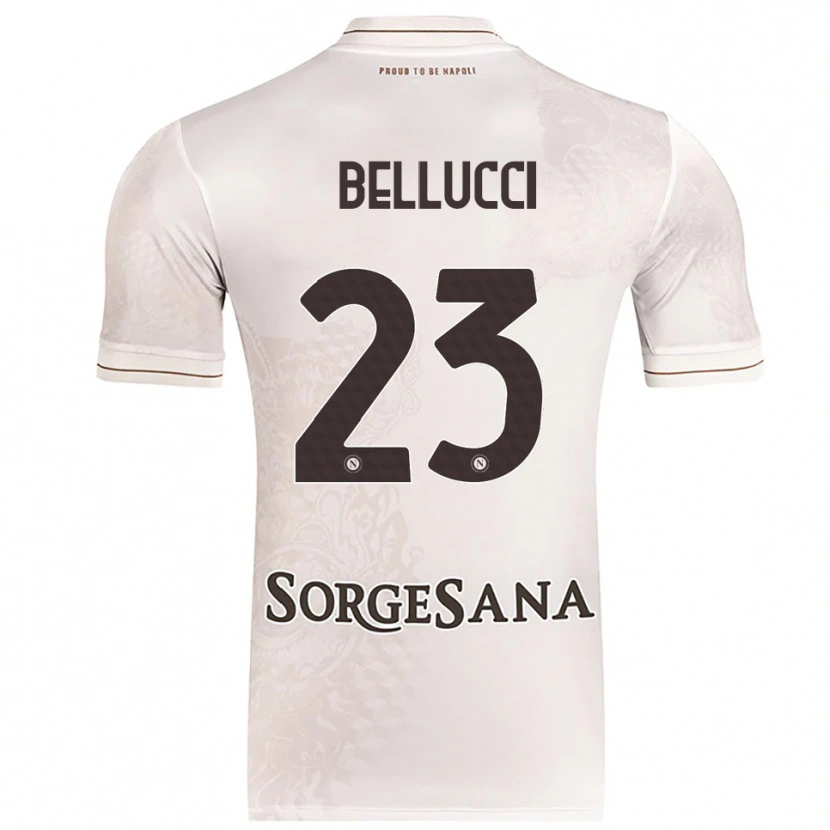 Danxen Uomo Maglia Melissa Bellucci #23 Champagne Marrone Kit Gara Away 2025/26 Maglietta