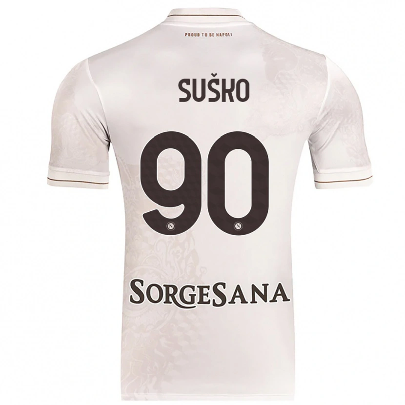 Danxen Uomo Maglia Daniel Suško #90 Champagne Marrone Kit Gara Away 2025/26 Maglietta
