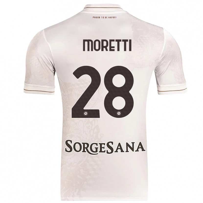 Danxen Uomo Maglia Ginevra Moretti #28 Champagne Marrone Kit Gara Away 2025/26 Maglietta